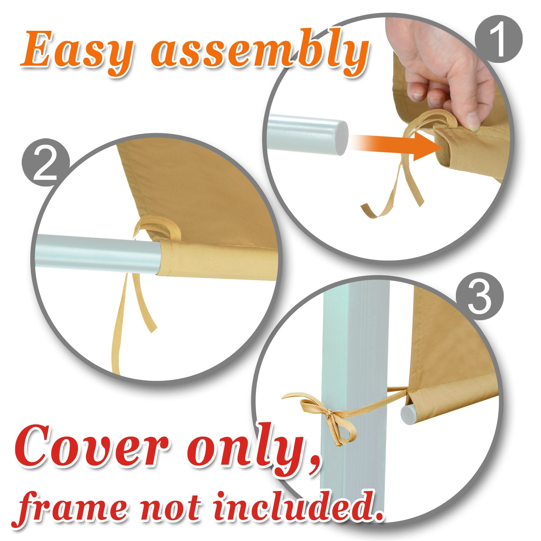 ALUVIERA Pergola Replacement Canopy Universal Pergola Canopy Replacement Top Cover for Pergola Structure, Frame NOT included (17x 6.7 Ft,Tan)