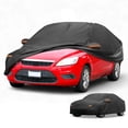 thumbnail image 1 of Cubierta de coche Unique Bargains impermeable para todo clima, protección contra el sol y la lluvia, cubierta exterior de película de aluminio negra con tiras reflectantes [para Ford Focus Sedan], 1 of 5