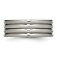 thumbnail image 6 of Auriga Fine Jewelry Titanium Grooved 8mm Band for Men Size 13, 6 of 6