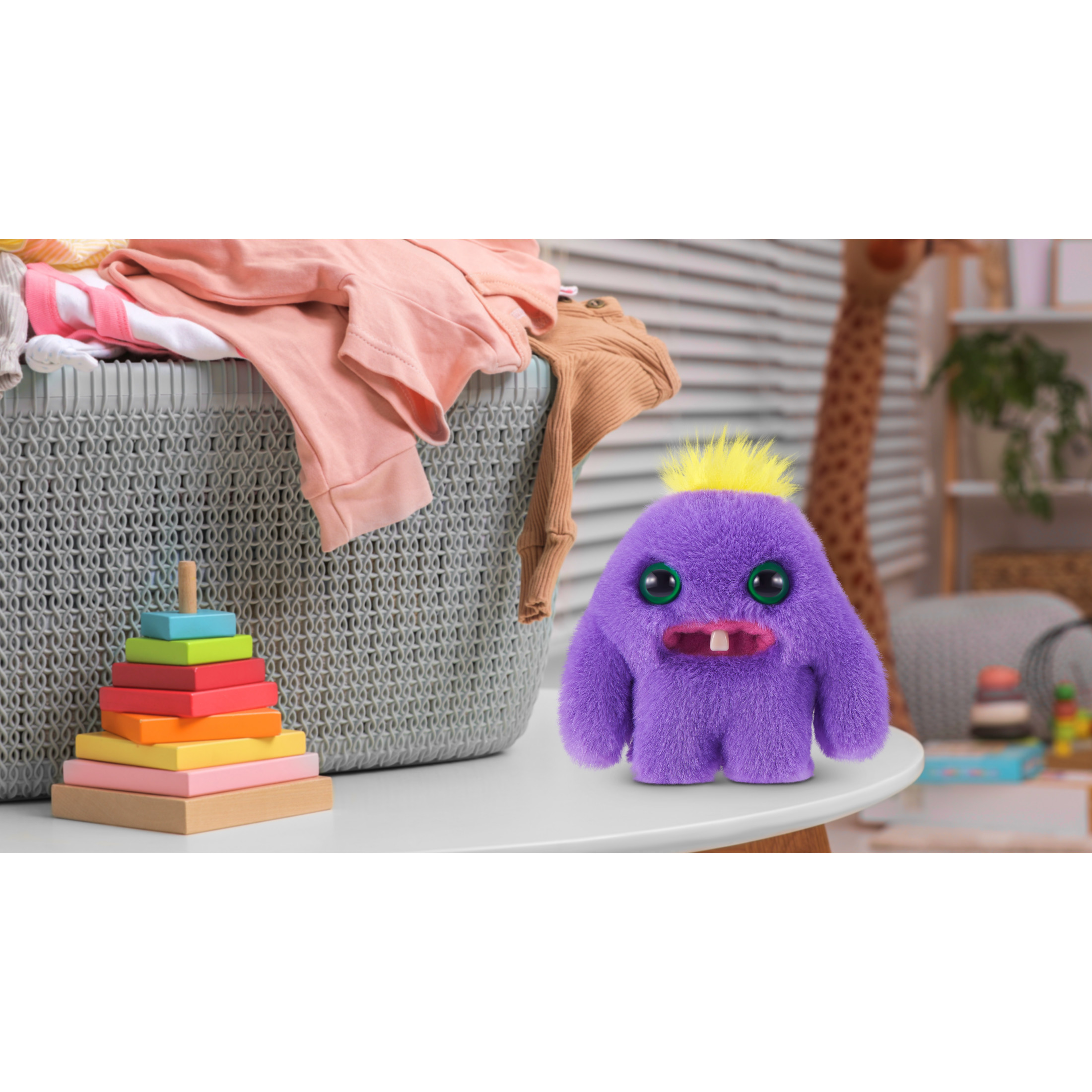 Fuggler Baby Fuggs 3.5-inch Series 4 (Mr Needles - purple) by ZURU, Funny Ugly Monster Plush Toy