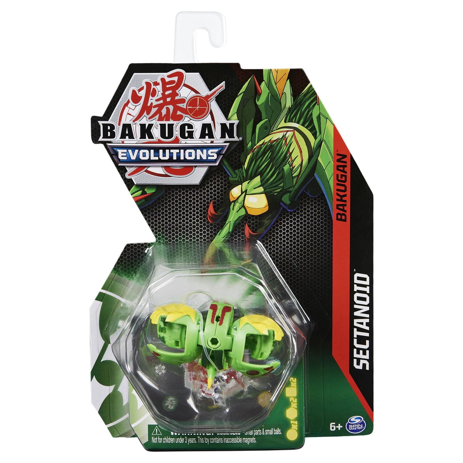 Bakugan Evolutions, Sectanoid, 2-inch Tall Collectible Action Figure and Trading Card, Kids Toys for Boys, Ages 6 and Up