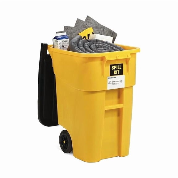 Spill Kit, 46 gal Volume Absorbed per Kit, 50 gal Capacity, Drum, Yellow