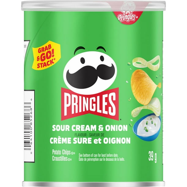 Pringles À emporter* Saveur de Crème sure et oignon, 39 g, pack of 12 39 g, 12 count