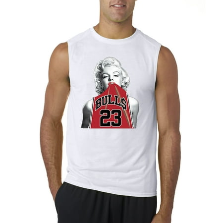 23 Jersey - New Way 419 - Men's Sleeveless Marilyn Monroe Bulls 23 Jordan Red Jersey