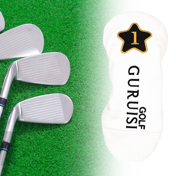 Cubierta de la cabeza del palo de golf shamjiam PU cuero impermeable antideslizante blanco 14.6x5.9 pulgadas