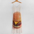 thumbnail image 5 of Hamburger Sleeveless Suspender Dress Summer Fashion Casual Long Dress, 5 of 9