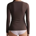 thumbnail image 3 of Emmalise Women’s Long Sleeve Scoop Neck Fitted Top Fall Color Multipack 2 M, 3 of 4