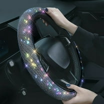 Crystal Bling Rhinestone Car Steering Wheel Cover Universal fit 37 38cm Car SUV