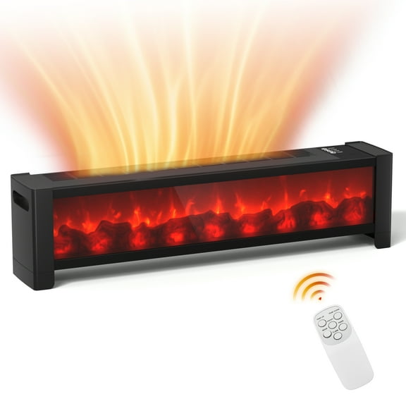 PRO CHOICE 1500W Electric 2 Speed 3D Flame Effect, Remote Control, Quiet, Energy-Efficient Portable Space Heater