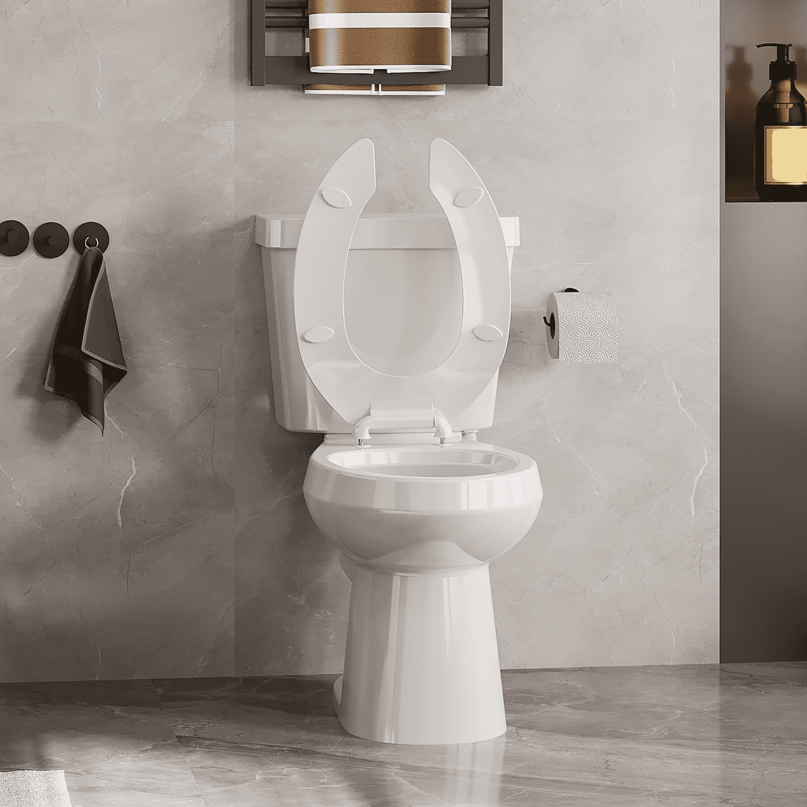 Toilet Seat, Sturdy Elongated Toilet Seat With Soft Close Mechanism, Thickened Durable PP Plastic with Quick Installation Hinge, Easy to Install and Clean, for Most Toilets