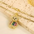 thumbnail image 3 of 14K gold-plated cute cartoon bear pendant necklace, colorful zircon inlay, fashionable copper jewelry, suitable for women, versatile daily and party accessories,21.65 inches, 3 of 9