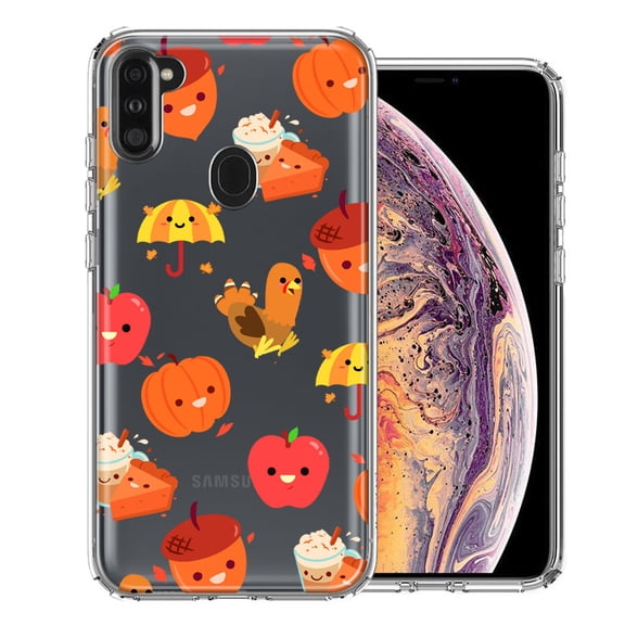 MUNDAZE For Samsung Galaxy A11 Thanksgiving Autumn Fall Design Double Layer Phone Case Cover