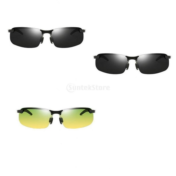 3PCS Polarized Sunglasses Men Driving 400 Glasses Set 
