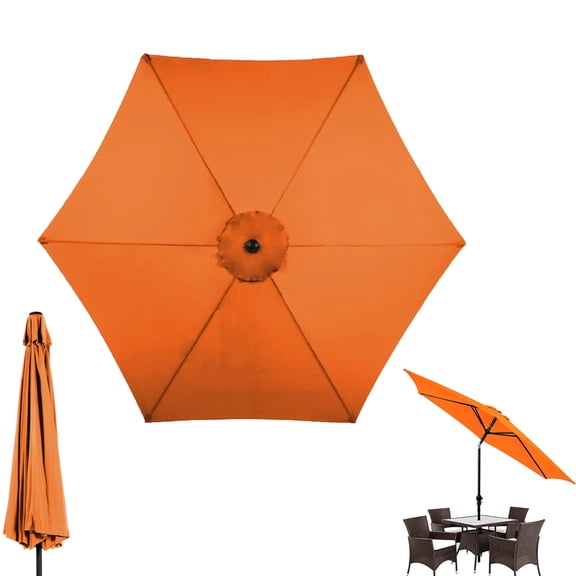 Patio Umbrellas & Shade,10ft Replacement Umbrella Canopy with 6/8 Sturdy Ribs,UV Protection Waterproof and Push Button Tilt for Garden Deck Backyard Pool