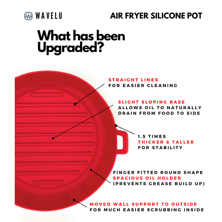  WAVELU Air Fryer Silicone Pot Liner