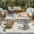 thumbnail image 3 of Fsddascl Modern Animals Outdoor Rug for Patio/Deck/Porch, Non-Slip Large Area Rug 4 x 6 Ft, Vintage Giraffe Zebra Elephant Leopard Indoor Outdoor Rugs Washable Area Rugs, Camping Rug Carpet, 3 of 5