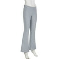thumbnail image 4 of Women Low Rise Fold Over Waistband Solid Flared Pants Winter Thermal Warm Fleece Lined Bodycon Sweatpants Yoga Leggings, 4 of 9