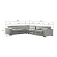 thumbnail image 6 of LOTUS Light Grey Top Grain Leather Sectional -122" with Power Recliners, Manual Headrest, and Storage Console, 6 of 9