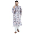 thumbnail image 5 of Atasi Ethnic Long Sleeves Kurta For Menâ€™s Printed Chinese Collar Mens Party Wear, 5 of 7