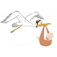 thumbnail image 2 of Stork with Baby Wall Decal by Wallmonkeys Peel and Stick Graphic (18 in W x 12 in H) WM272231, 2 of 4