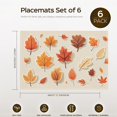 thumbnail image 4 of Durable Fall Vintage Placemat for Table Dining Table Kitchen - Heat-Resistant Vector Illustrations Leaves Place Mat Simple Lines Fade-Resistant Place Mat 6Pack 17.7" X 13", 4 of 6