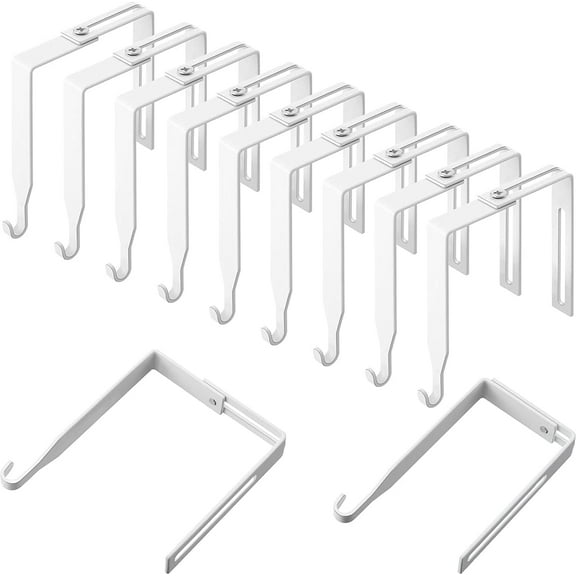 Adjustable Cubicle Hangers Universal Partition Hanger Set Metal Cubicle Hooks Door Mirror Hanger, Adjusted to Fit Panels with 1 3/8 Inch to 3 1/2 Inch Thickness for Office Whiteboard (WWhite, 8 Pcs)