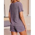 thumbnail image 4 of Avidlove Women Ribbed Knit Pajama Set Short Sleeve Top and Shorts Sleepwear Lounge Set Two Piece Shorts Outfits Set Loungewear S-XXXL, 4 of 6