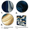 thumbnail image 3 of Designart Vibrant Blue And Gold Agate II Canvas Wall Art, 3 of 5
