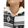 thumbnail image 6 of Women's Christmas Hoodie One-piece Pajamas Fleece Women's Fawn Snowflake Printed One Piece, 6 of 7