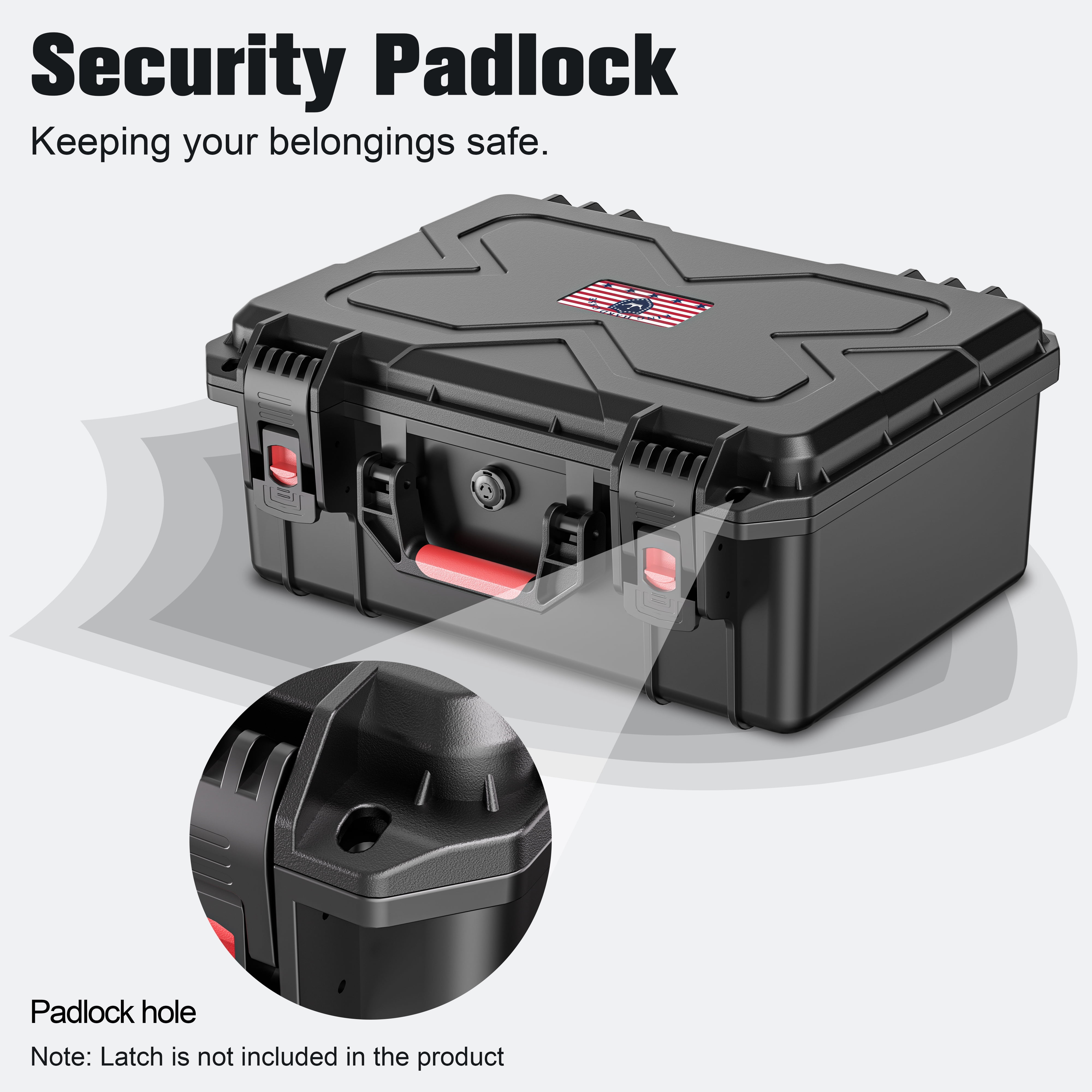 Kinghardcase 4-Slot Hard Case with Pre-Cut Foam, TSA-Compatible Lockable Waterproof Storage Box, Shockproof Equipment Case with Desiccant, 16.9"x13.7"x7"