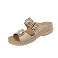 thumbnail image 2 of Bkhluea Women Wedge Slide Sandals Floral Appliqué Shoes Comfortable For Casual Home Travel Daily Outdoor Activities, 2 of 7