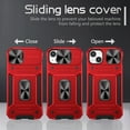 thumbnail image 3 of Dteck for iPhone 14 Case with Slide Camera Lens Cover, Military Grade Drop Protection Magnetic Ring Holder Kickstand Protective Phone Case,Red, 3 of 9