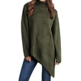 thumbnail image 3 of STARVNC Women High Neck Irregular Long Sleeve Knitted Sweater, 3 of 6