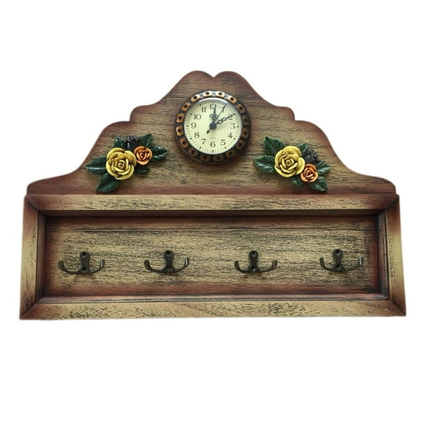Perchero de de de Gorra de Bufanda s de Montaje en Pared para Dormitorio y Cocina UNA Sunnimix Perchero de madera montado en la pared