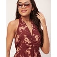 thumbnail image 5 of Moomaya Women's Printed Halter Maxi Dress, Sleeveless V-Neck Evening Dress, 5 of 7