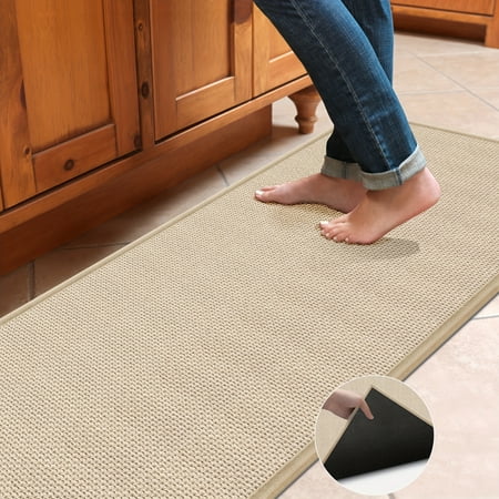 

DEKAXID Boho Kitchen Rugs And Mats Non Skid Washable Braid Jute Kitchen Floor Rug In Front Of Sink Absorbent Farmhouse Large Kitchen Cushioned Standing Mat