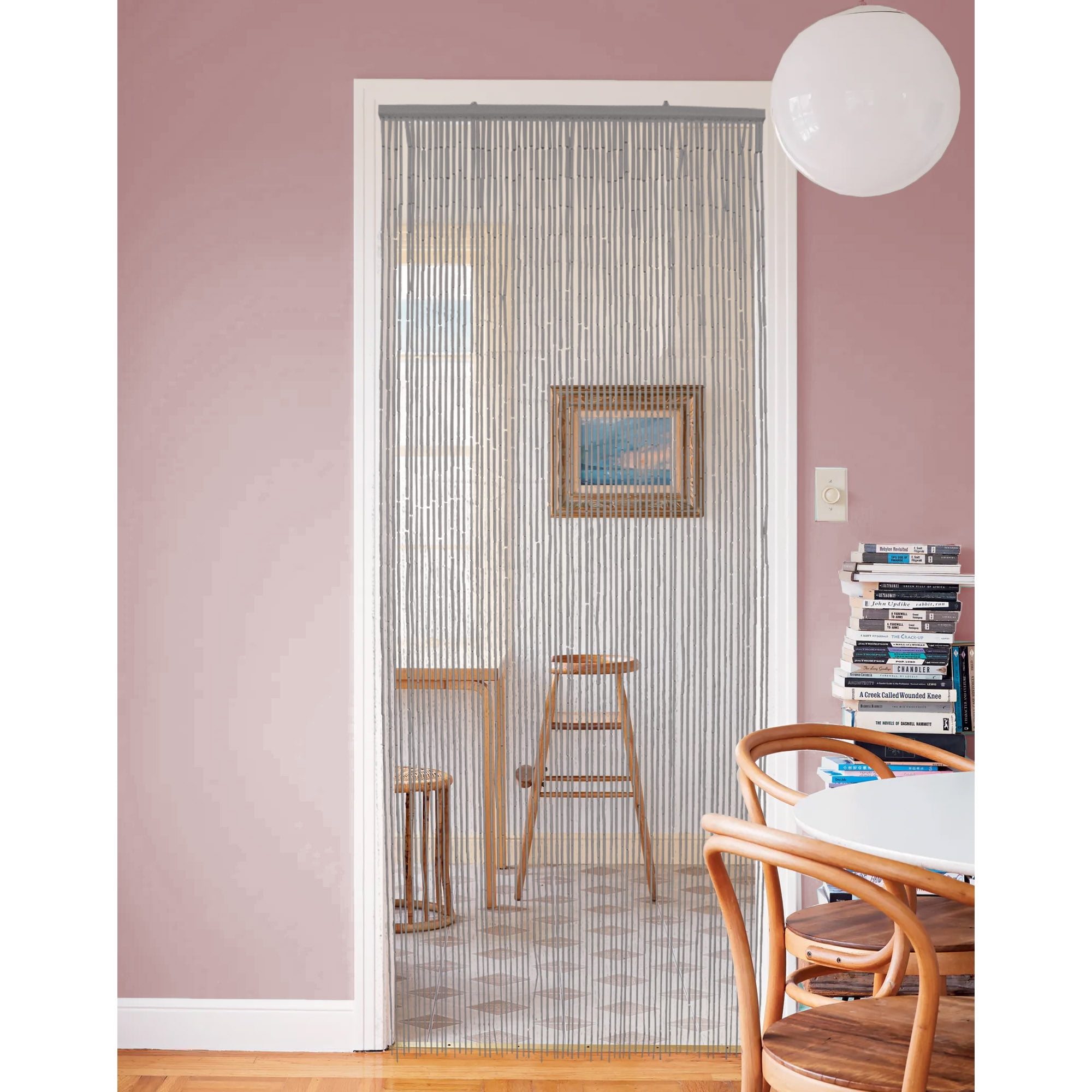 Bamboo Beaded Door Curtain 65 Strings 79" W x 36" W Taupe
