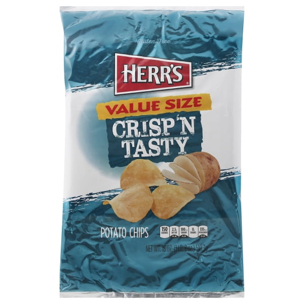 Herr's Crisp 'N Tasty Potato Chips 18 oz Bags Pack of 6