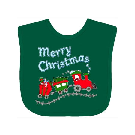 

Inktastic Merry Christmas Train with Presents Gift Baby Boy or Baby Girl Bib