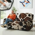 thumbnail image 4 of COEQINE Stretch Recliner Chair Cover Stay in Place 3 Seater Recliner Couch Cover Anti-Slip Reclining Sofa Slipcover with Pocket 8 Pieces for Reclining Chair Brown Black Cow Print, 4 of 8