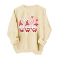 thumbnail image 3 of VKOYWKM Womens Valentines Day Sweatshirt Cute Heart Print Pullover Oversized Long Sleeve Crew Neck Valentine Holiday Sweatshirts, 3 of 7