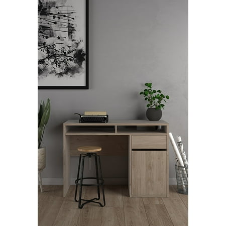 UPC: 0843029114705 | Willis1 Drawer  1 Door Desk  Jackson Hickory color