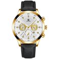 thumbnail image 1 of Men Business Watch Wrist Watch Unique Luxury Sport Pu Leather Band Round Dial Quartz WatchC, 1 of 5
