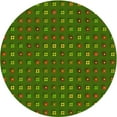 thumbnail image 1 of Ahgly Company Tapis Rond Lavable en Machine Intérieur Transitionnel Vert Lime Foncé, 5 Pieds Rond, 1 of 7