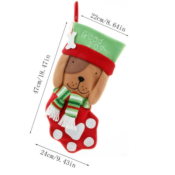 Vikakiooze 2023 Home Storage and Organization Cartoon Cat And Dog Paw Christmas Socks Gift Bag Christmas Decoration Candy Sock
