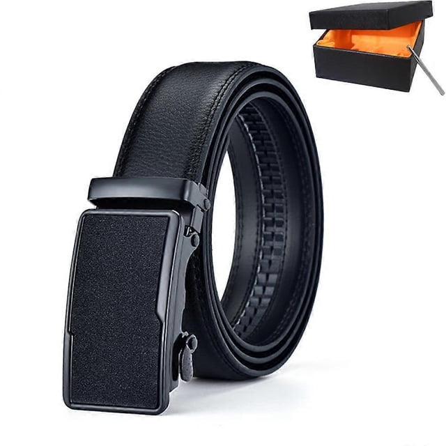 Ceinture Homme, Ceinture en Cuir pour HommeStyle E, Rglable Ceinture Boucle Automatique 3.5cm * 110cm (Bote incluse), Ceinture en cuir d'affaires, Va