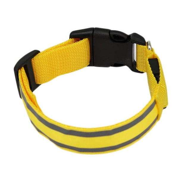 Greeniant Collar LED brillante para perro, recargable, luminoso, antipérdida, para perros, collar intermitente reflectante, arnés de cadena Suministros para perros Amarillo