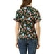 thumbnail image 3 of BLUSA CHIC PARA MUJER INSPIRADA, FLORES, CON VOLANTES, MANGA CORTA, CUELLO CON VOLANTES, BLUSAS CASUAL XS VERDE OSCURO, 3 of 7