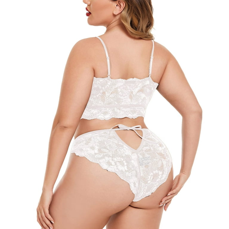 Sexy White Lace Strappy Elastic Underwear Panties Plus Size 8-22 Lingerie  Cheeky