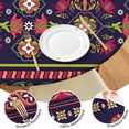 thumbnail image 4 of Stretchable Floral Bohemian Tablecloth with Elastic Edge - Colorful Round Table Cover for Indoor Outdoor - Fits 52-56 Inch, 4 of 7